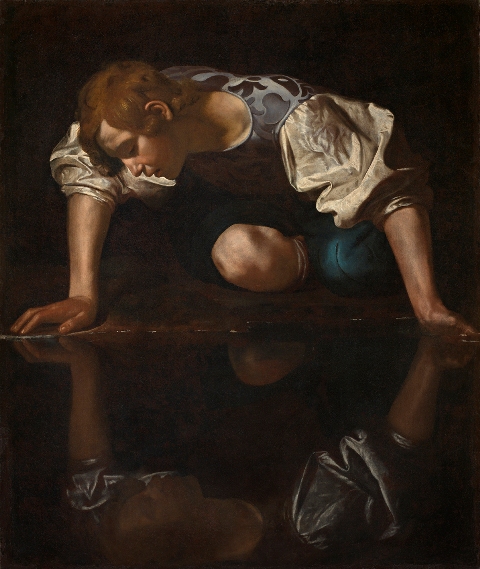 Caravaggio (Merisi, Michelangelo da (1571-1610): Narcissus (after restoration) Rome Galleria Nazionale d'Arte Antica *** Permission for usage must be provided in writing from Scala.