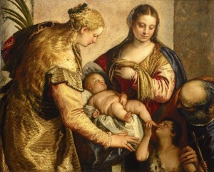 Veronese, Paolo (1528-1588): Holy Family with Saint Barbara. Florence, Galleria degli Uffizi *** Permission for usage must be provided in writing from Scala. ***